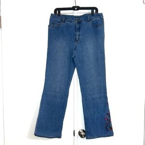 Embroidered Boot Cut Jeans